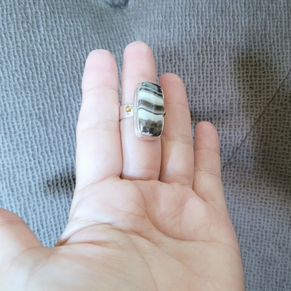 ✨️HP✨️ Shivam Zebra🦓 Jasper Statement Ring💍 - NWT - Picture 4 of 16